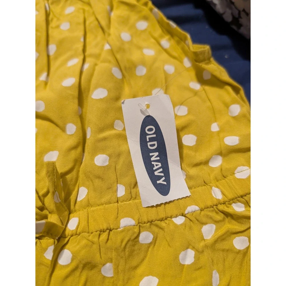 Old Navy Kids Mustard Yellow Polka Dot Rayon Jumpsuit 3T NWT